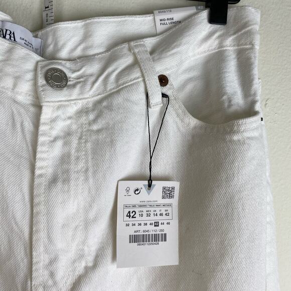 NWT Zara White Baggy Wide Leg Jeans Size 32 - Picture 7 of 12